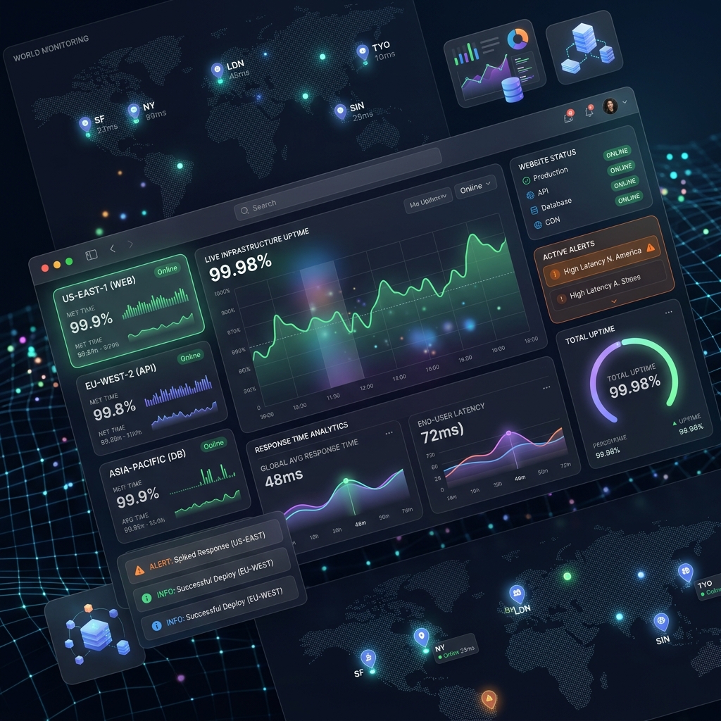 WebsiteUp Real-time Dashboard